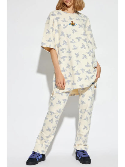 All-Over Logo High-Waisted Trousers