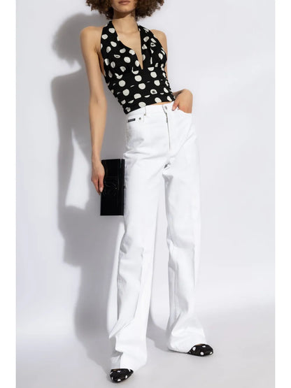 Flared Denim Trousers