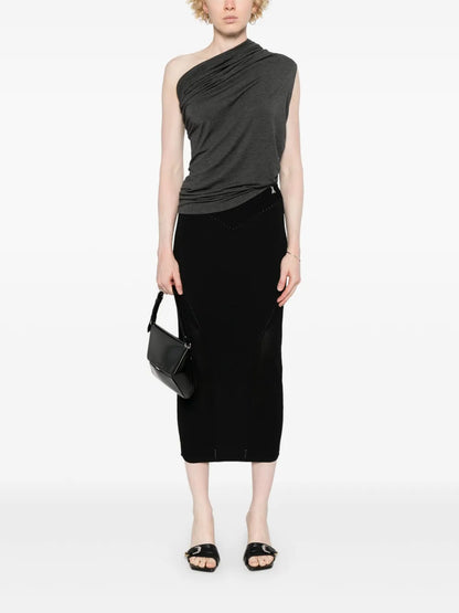 Logo-Plaque Midi Skirt