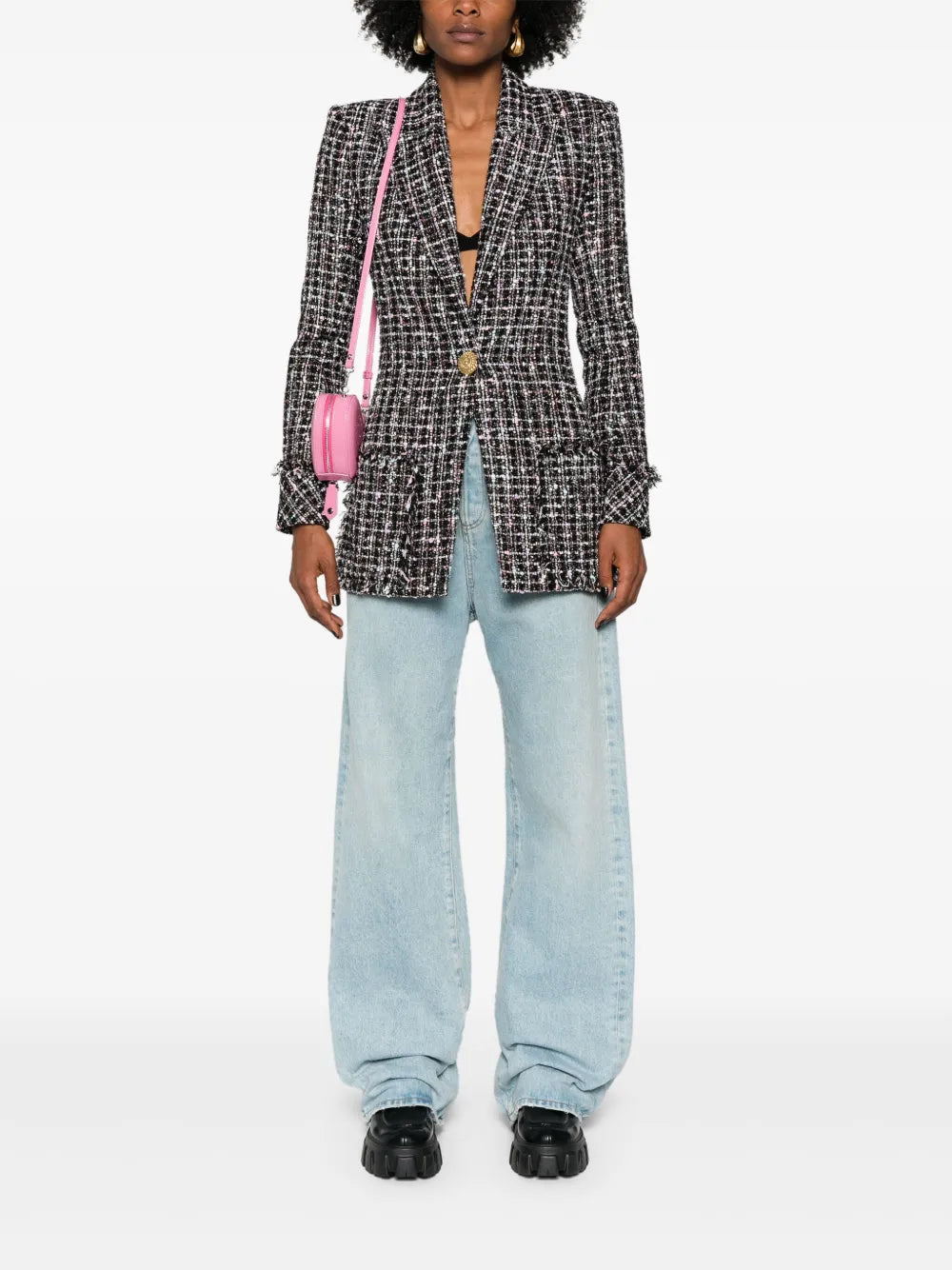 Single-Breasted Tweed Jacket