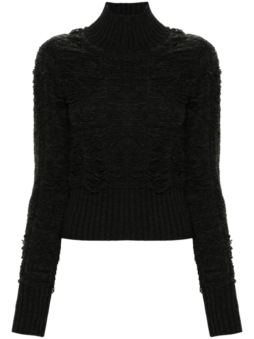 High-Neck Distressed Jumper