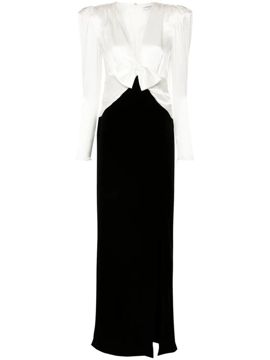 Bow-Detail Colourblock Gown