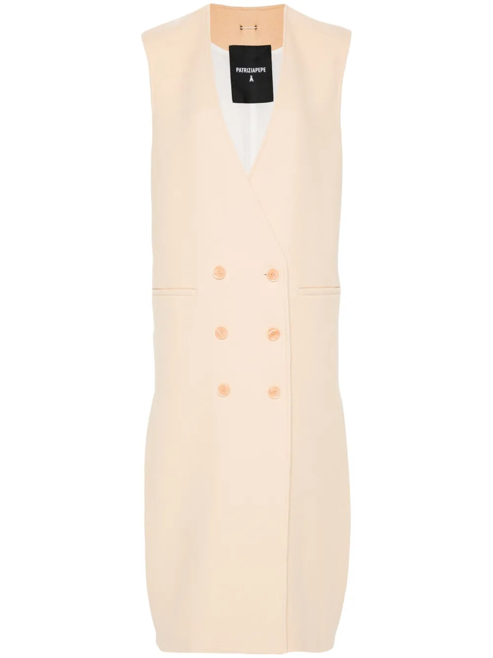 Double-Breasted Sleeveless Coat