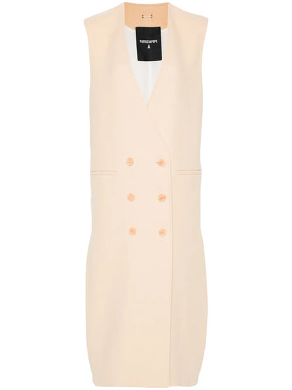 Double-Breasted Sleeveless Coat