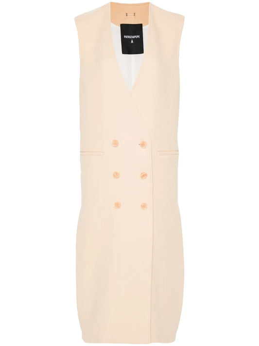Double-Breasted Sleeveless Coat