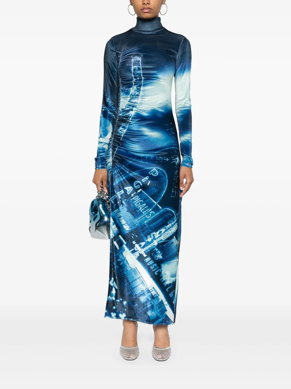 Pigalle-Print Velvet Dress
