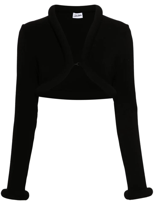 Padded-Trim Cropped Cardigan