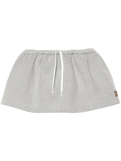Logo-Patch Cotton Skirt