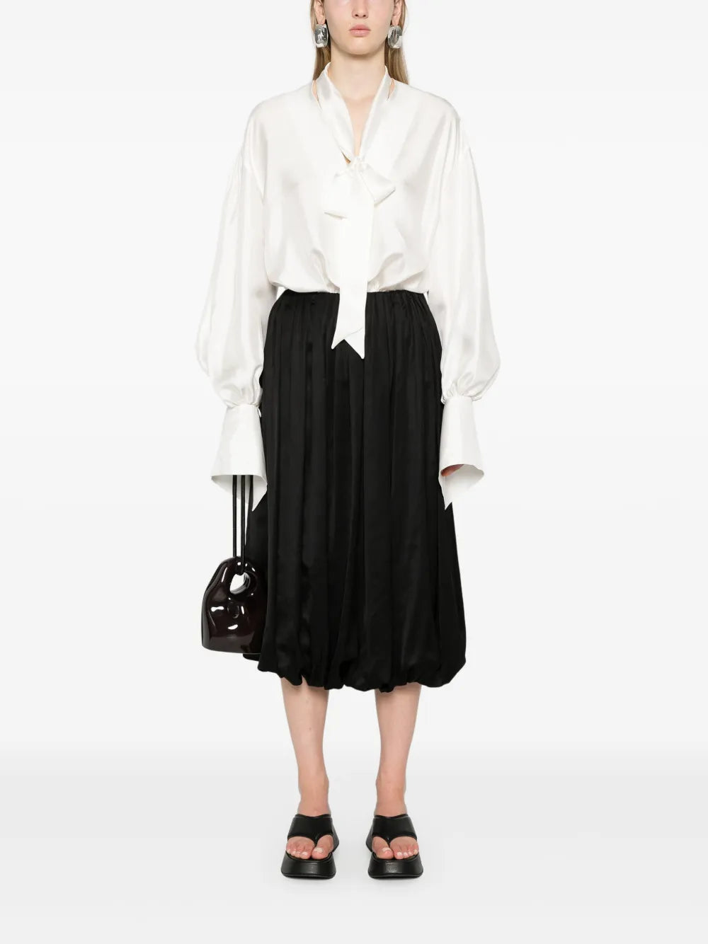 Gathered Silk Blouse