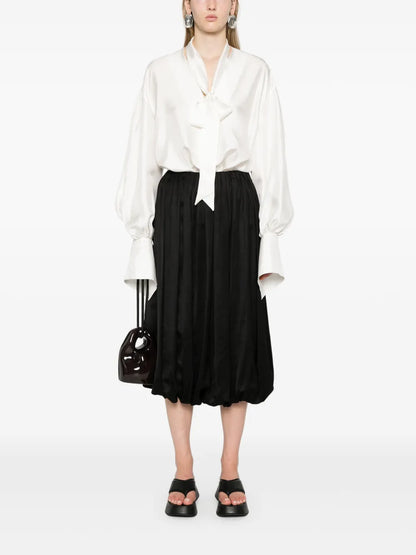 Gathered Silk Blouse