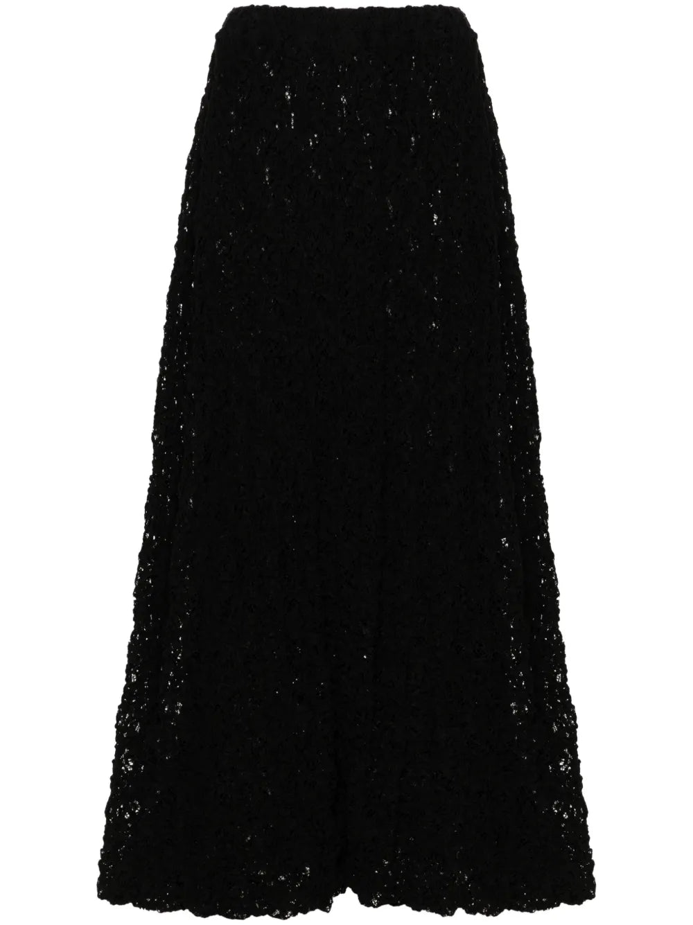 Lace-Embroidered Midi Skirt