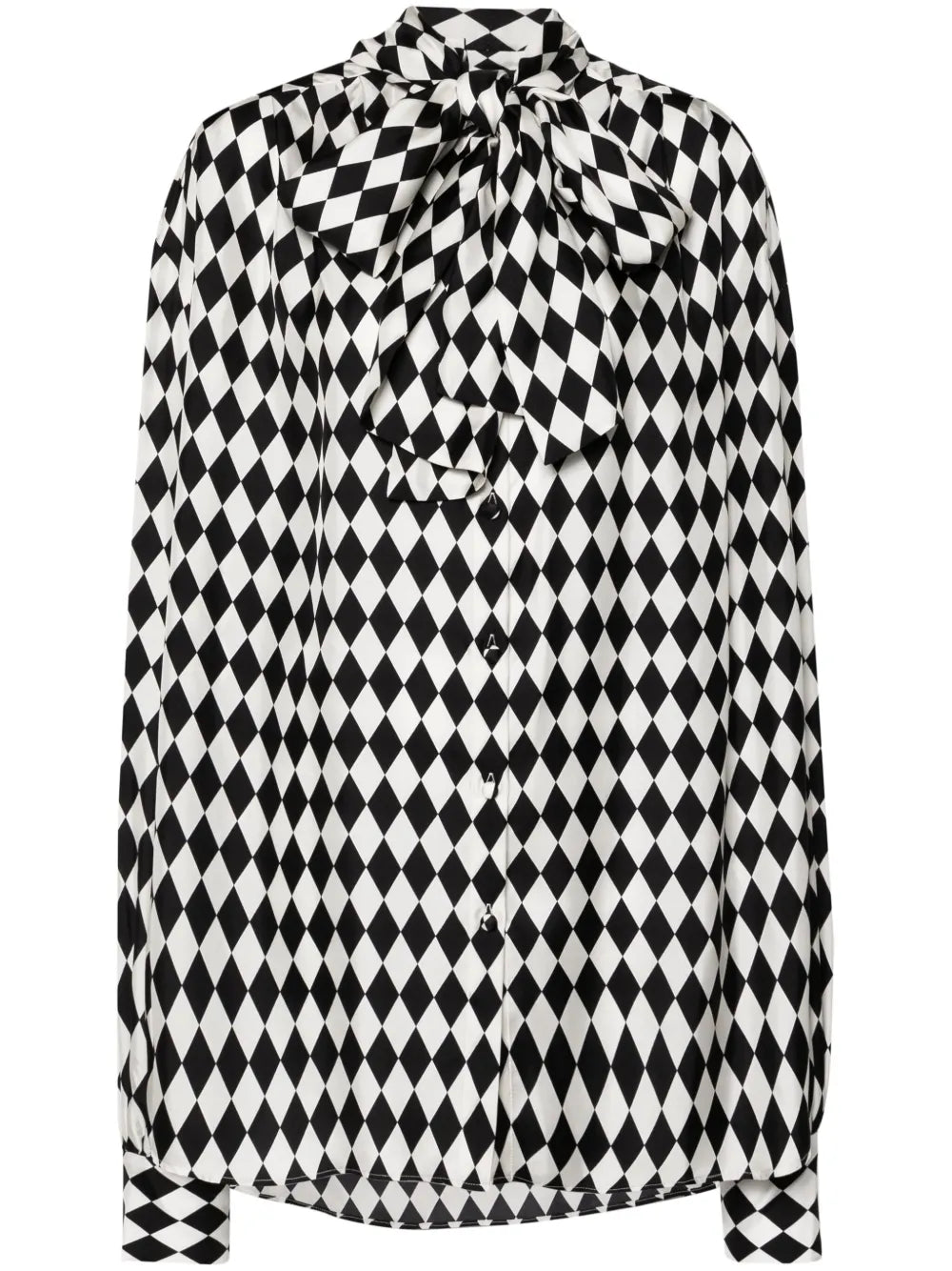 Geometric-Pattern Silk Shirt