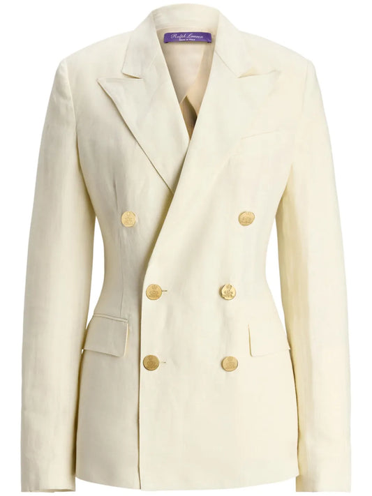 V-Neck Linen Blazer