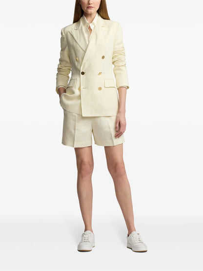 V-Neck Linen Blazer