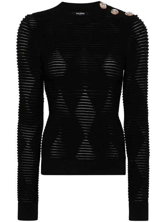 Embossed-Buttons Jumper