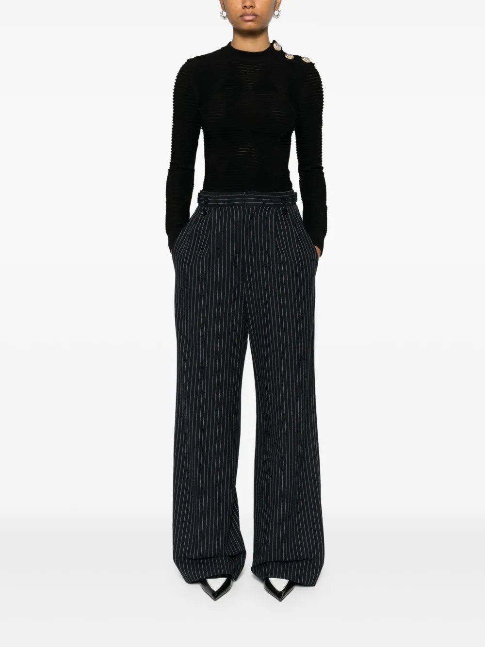 Embossed-Buttons Jumper