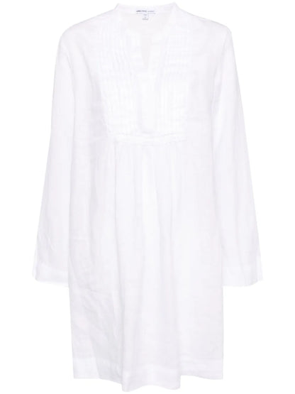 Linen Pin-Tuck Dress