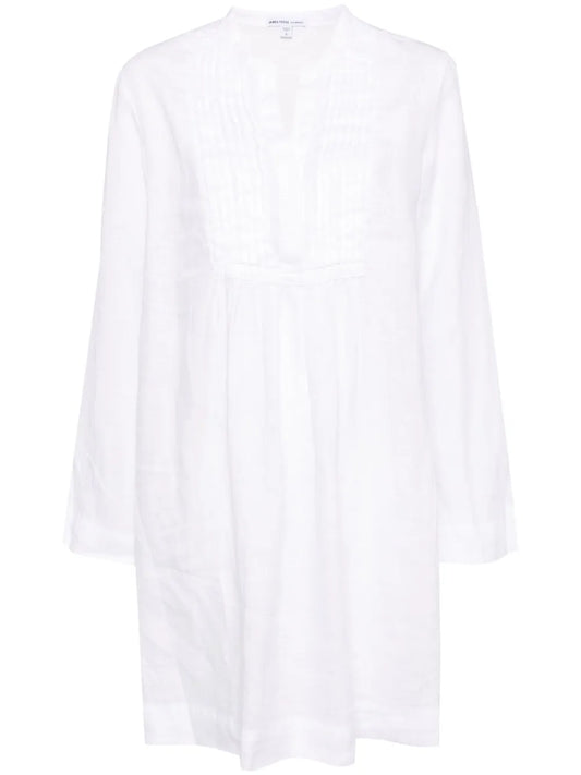 Linen Pin-Tuck Dress
