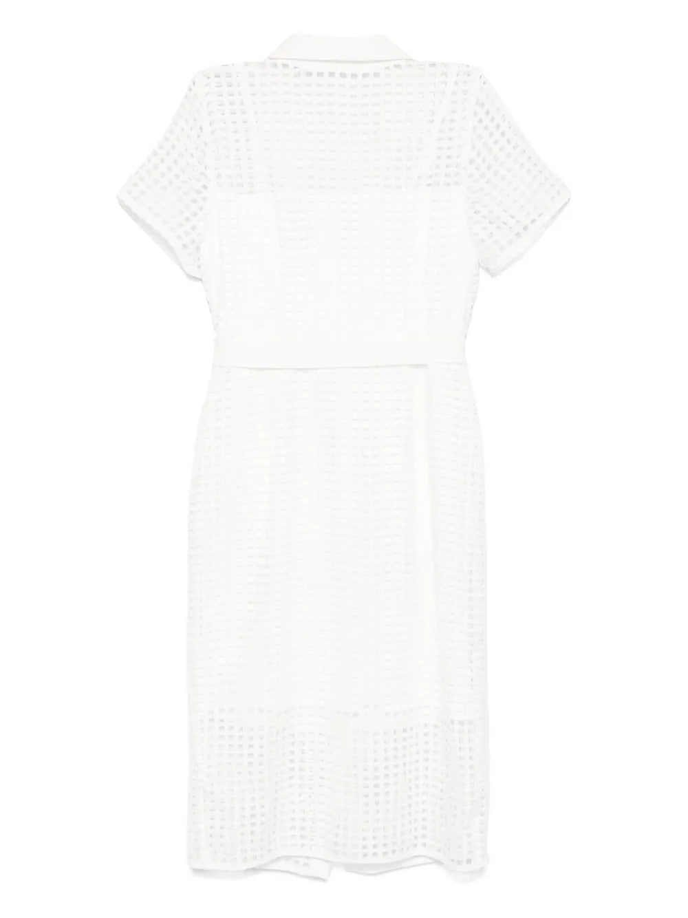 Grid-Pattern Midi Dress