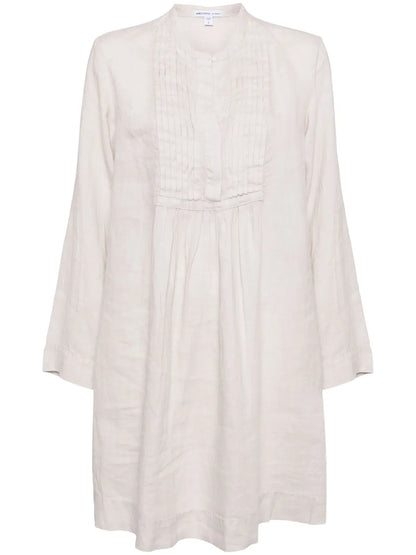 Linen Pin-Tuck Dress