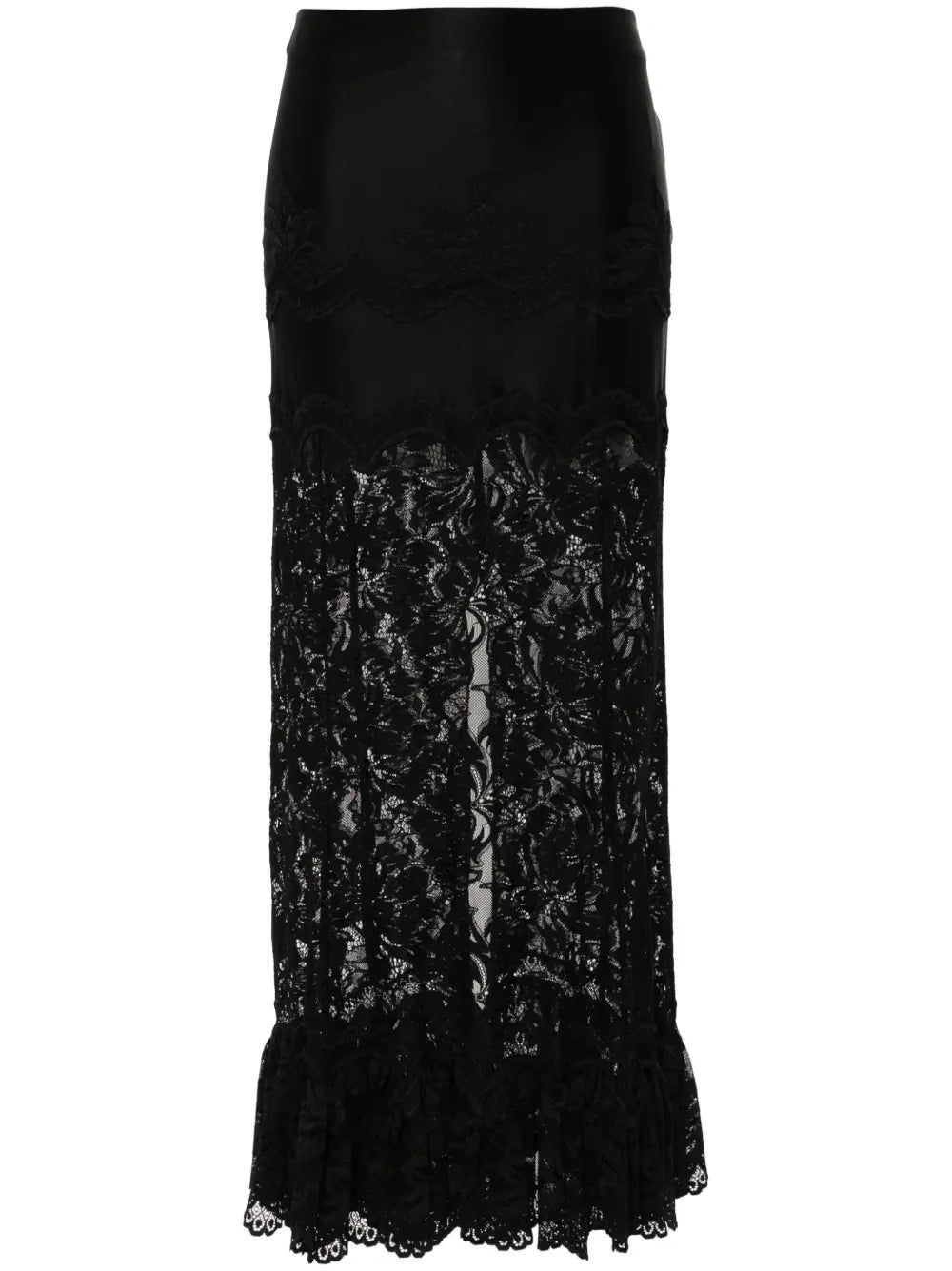 Lace Ruffled Maxi Skirt