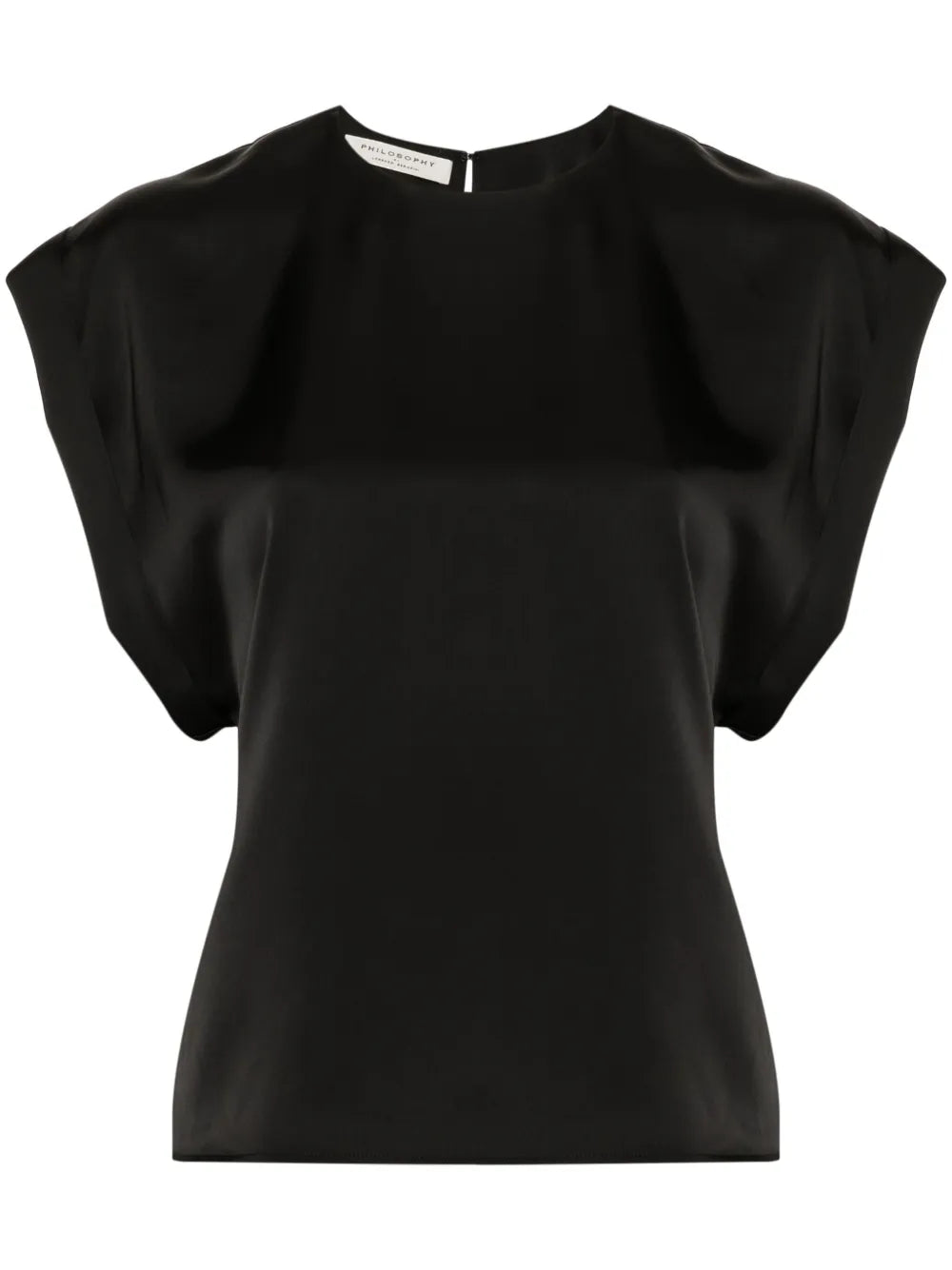 Round-Neck Satin Blouse