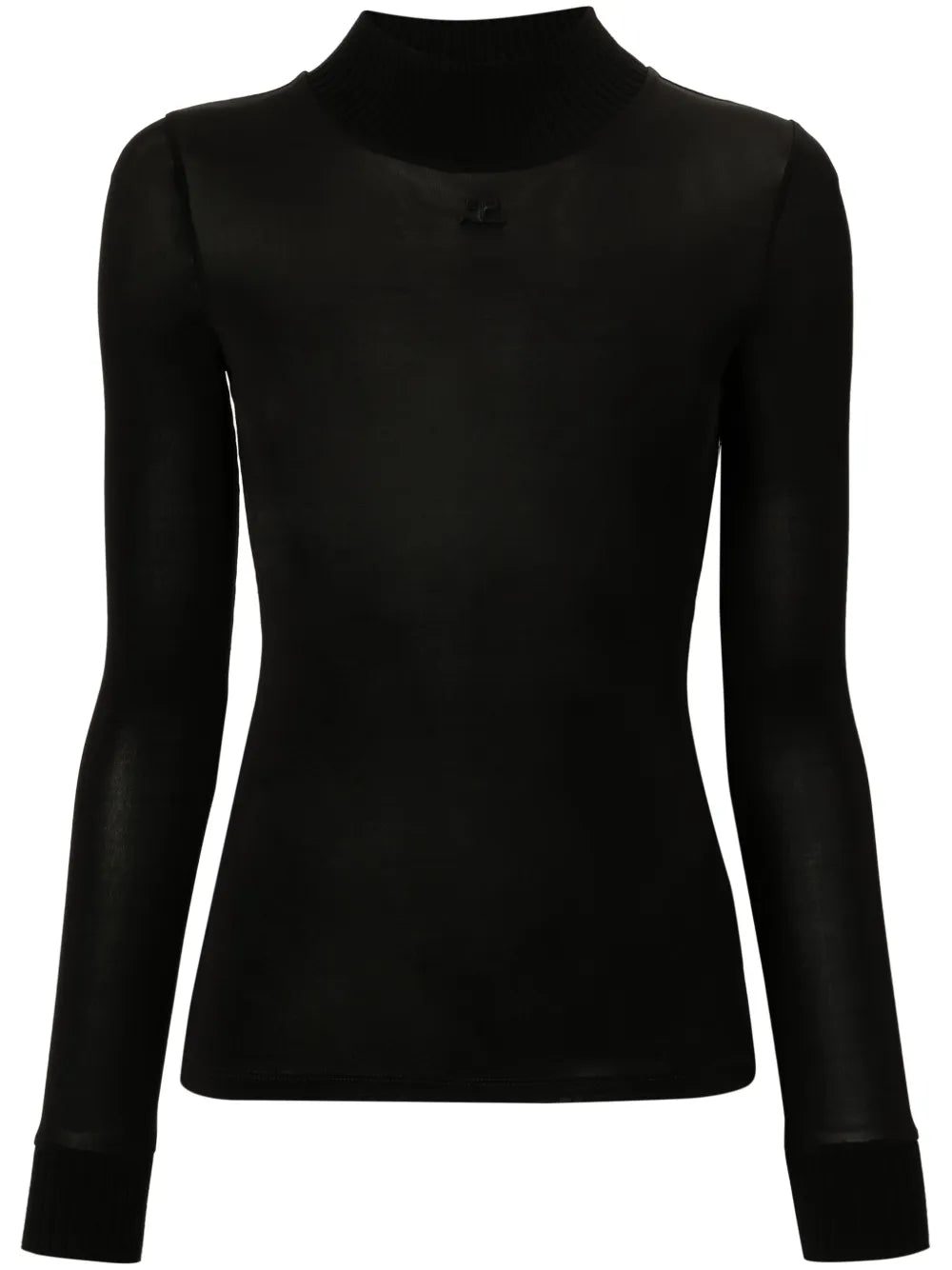 Logo-Patch Roll-Neck Top