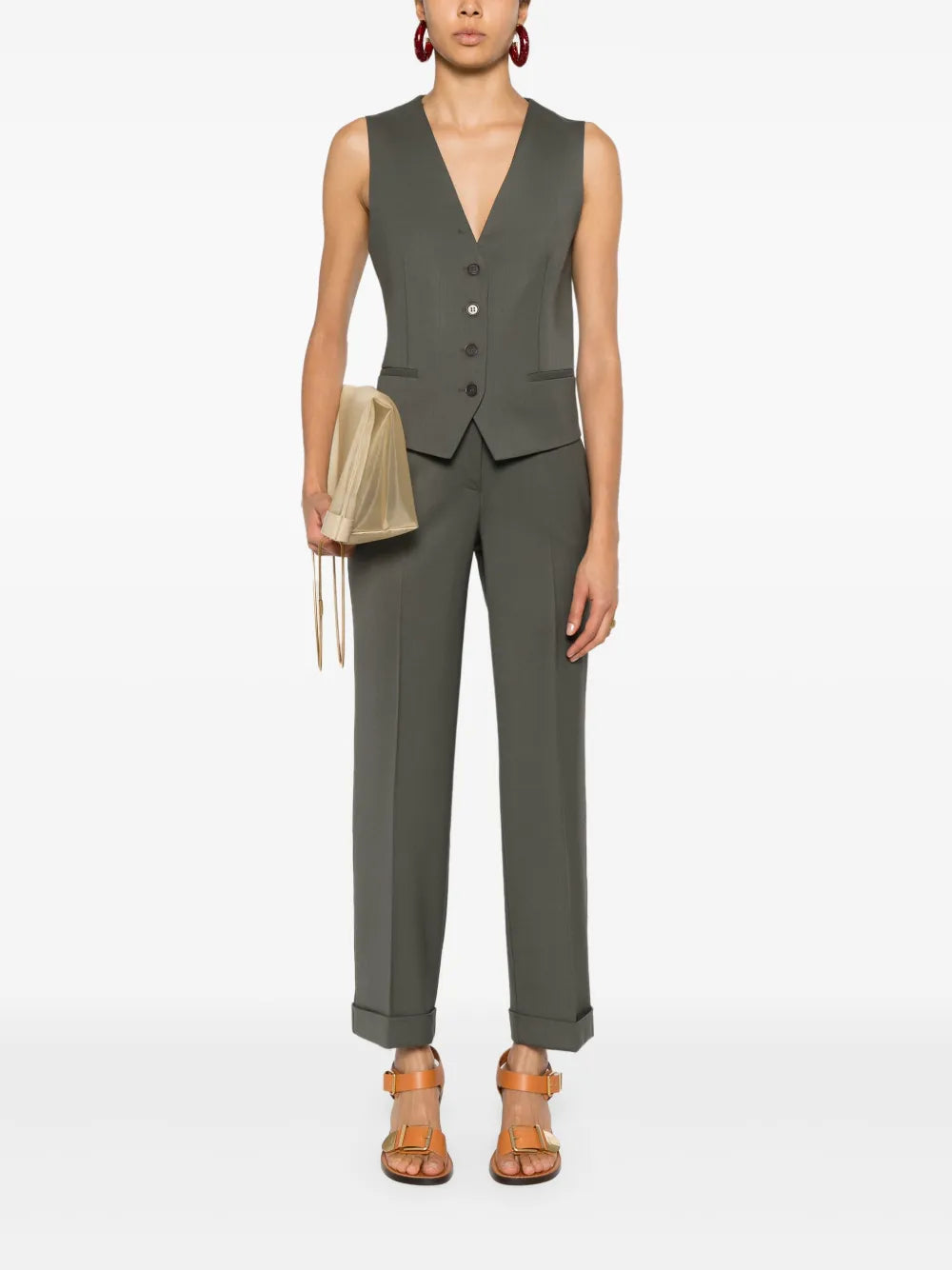 Single-Breasted Gabardine Gilet