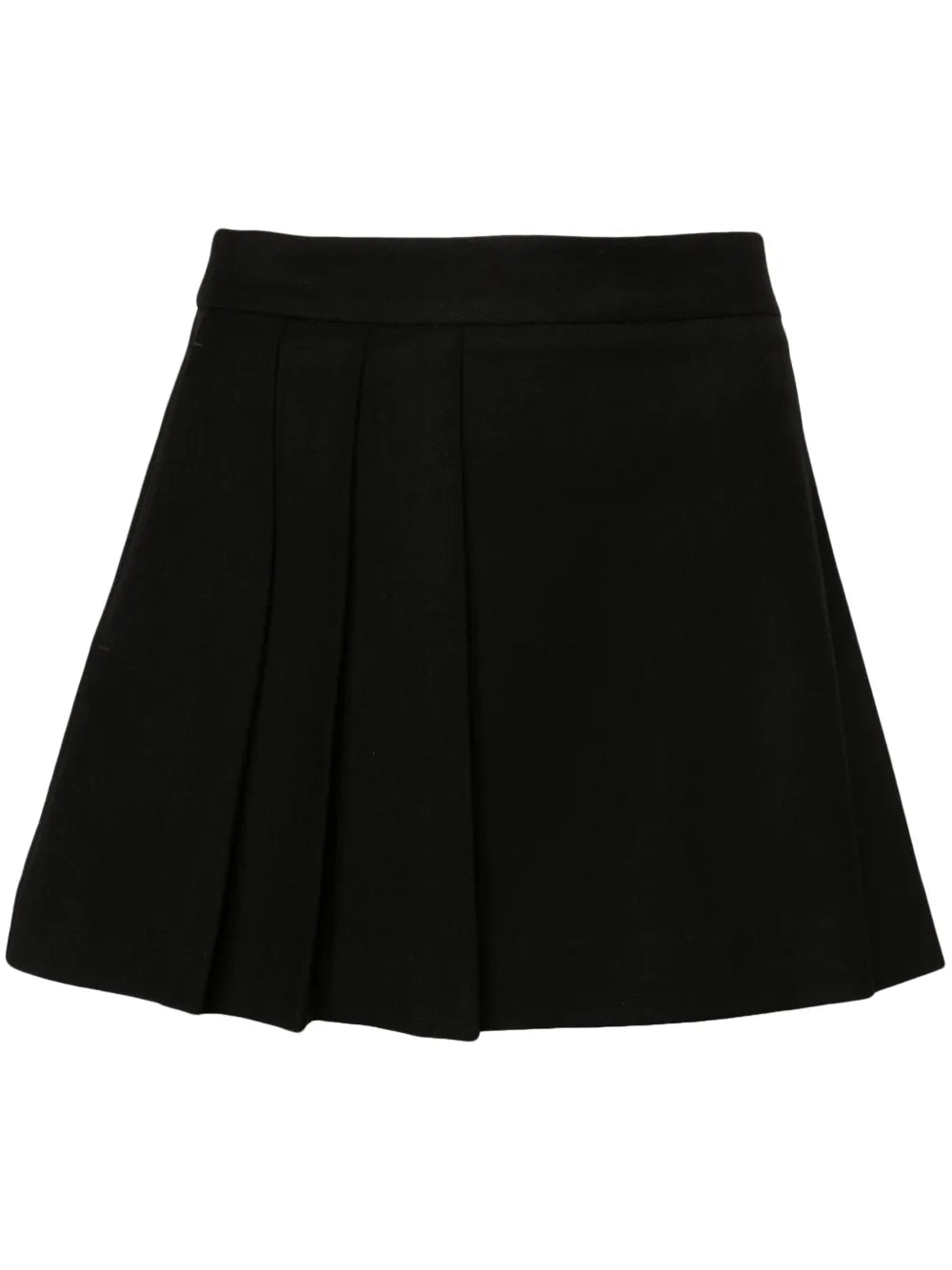 Asymmetric Pleated Miniskirt