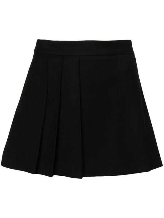 Asymmetric Pleated Miniskirt