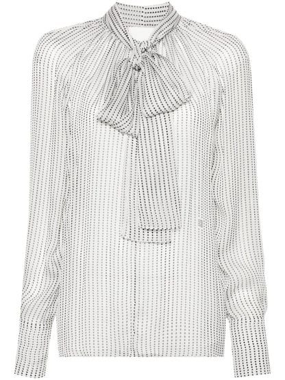 Polka-Dot Silk Blouse