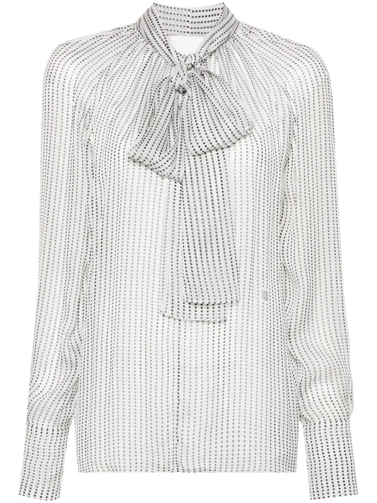 Polka-Dot Silk Blouse
