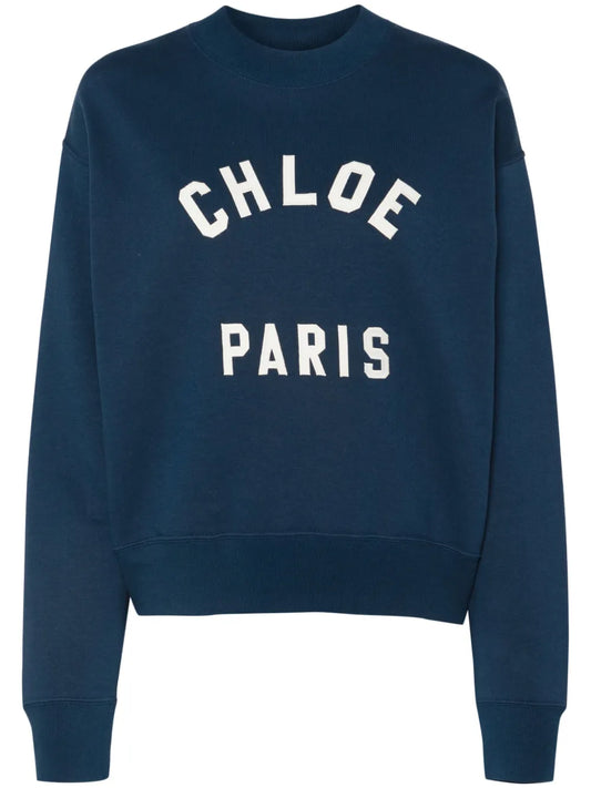 Mock-Neck Logo-Patch Sweatshirt