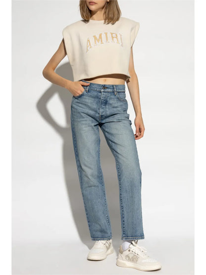Logo-Print Cropped Tank Top