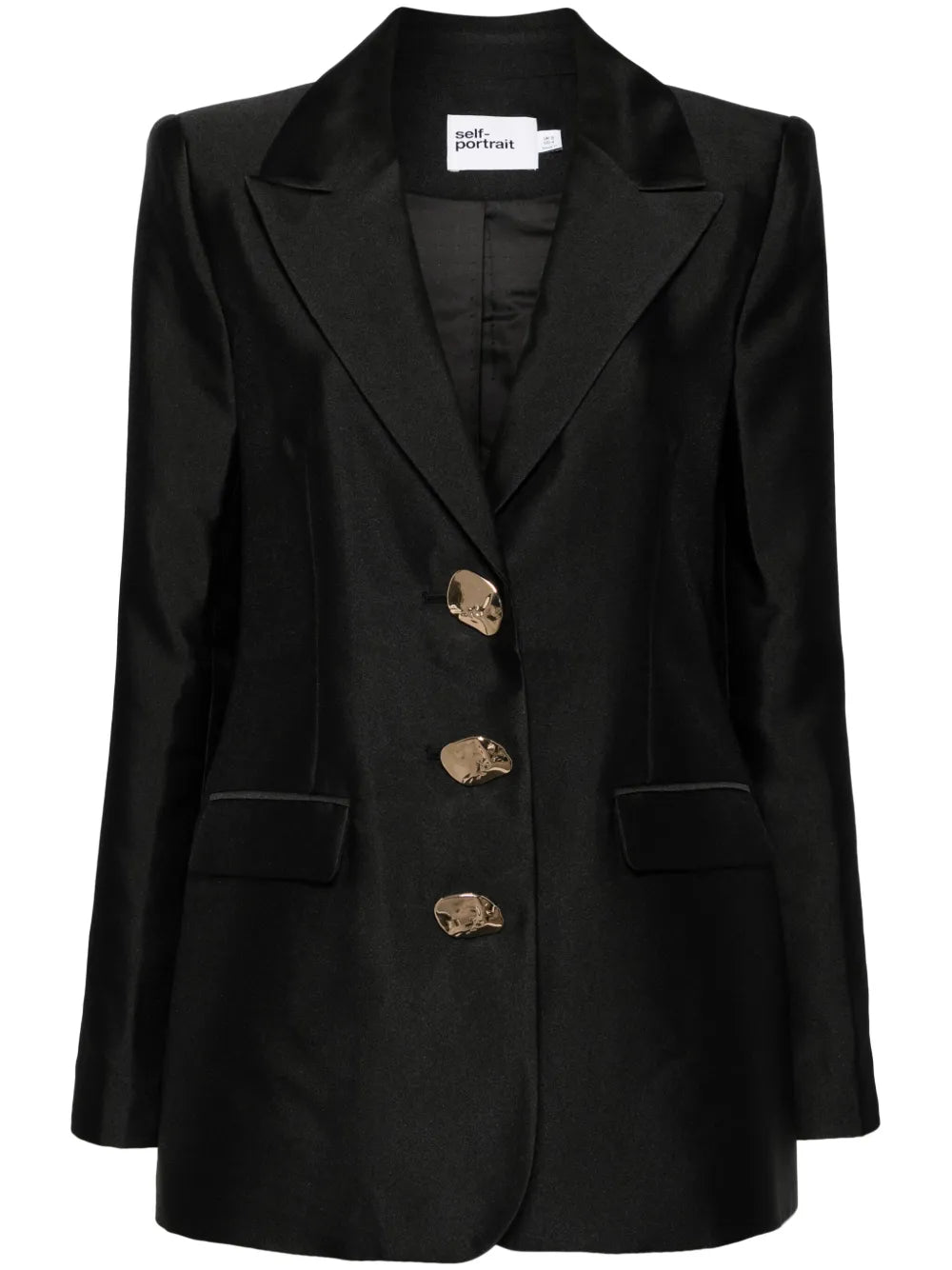 Peak-Lapels Single-Breasted Blazer