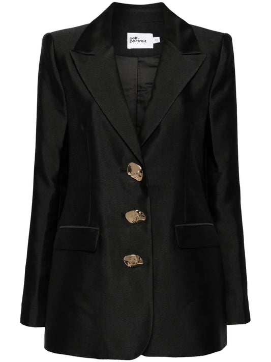 Peak-Lapels Single-Breasted Blazer
