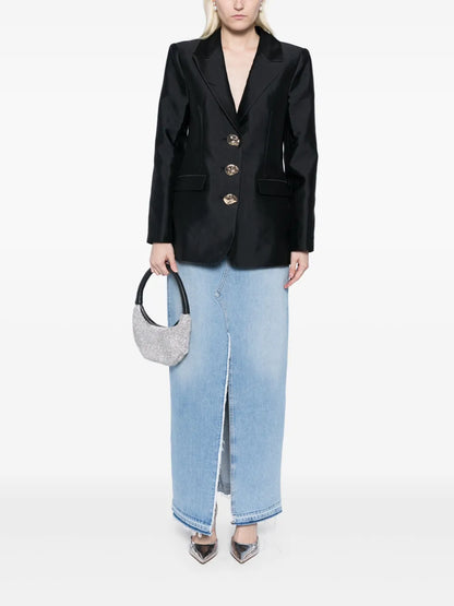 Peak-Lapels Single-Breasted Blazer