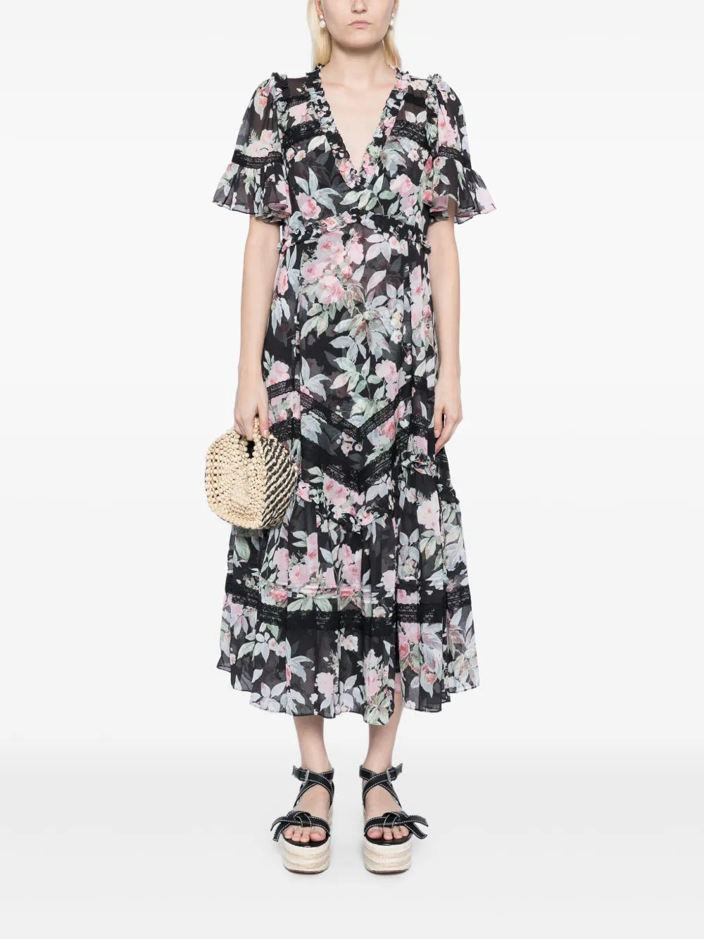 Floral-Print Midi Dress
