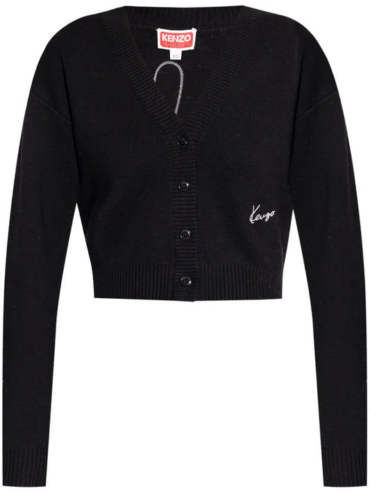 Embroidered-Flower Cardigan