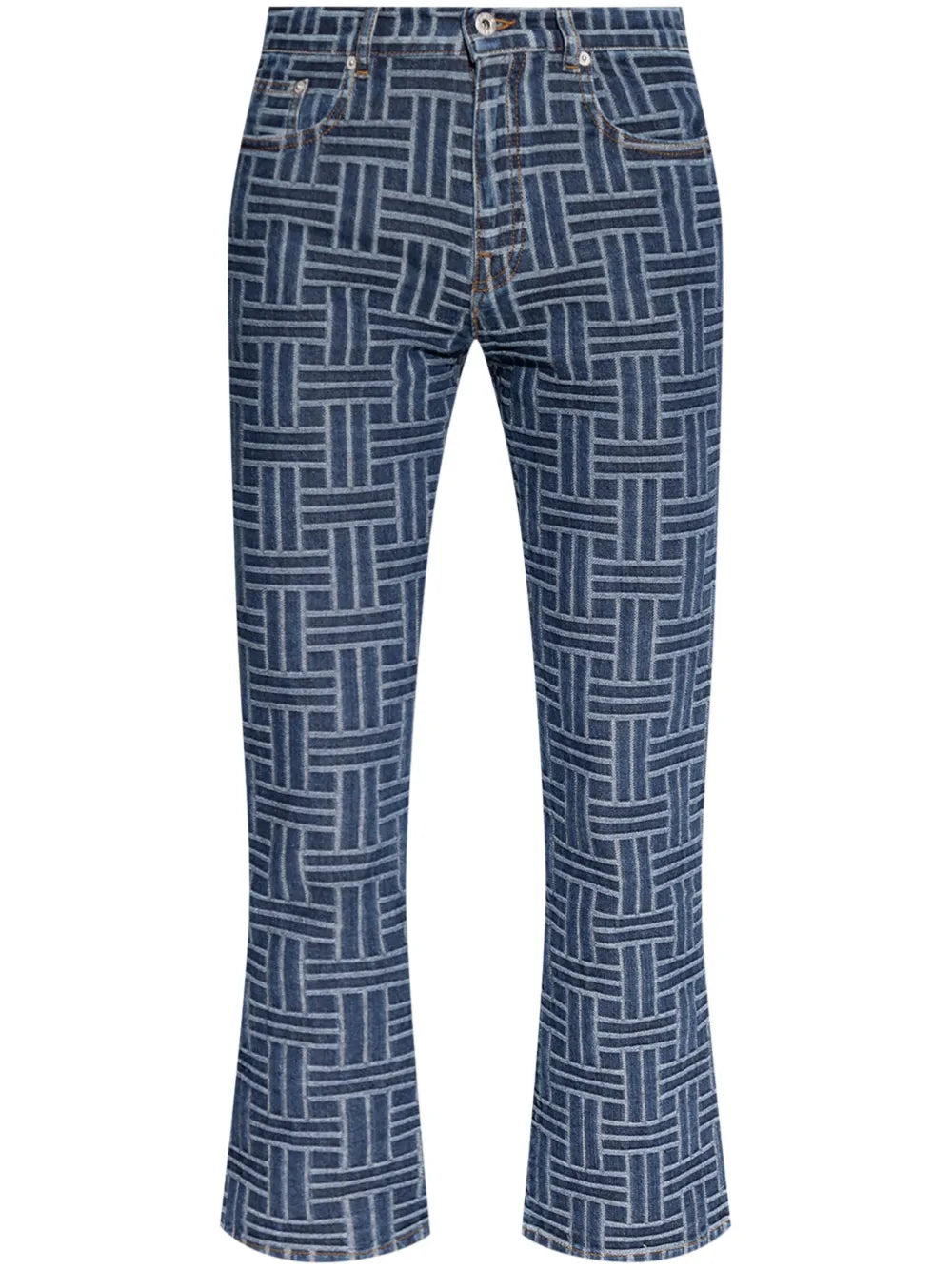 Pattern Jacquard Flared Jeans