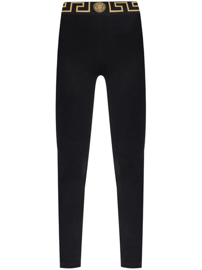 Greca-Waistband High-Waist Leggings
