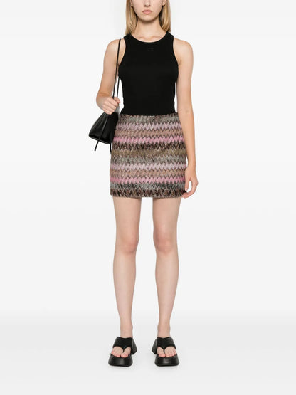 Embroidered-Logo Fine-Ribbed Top