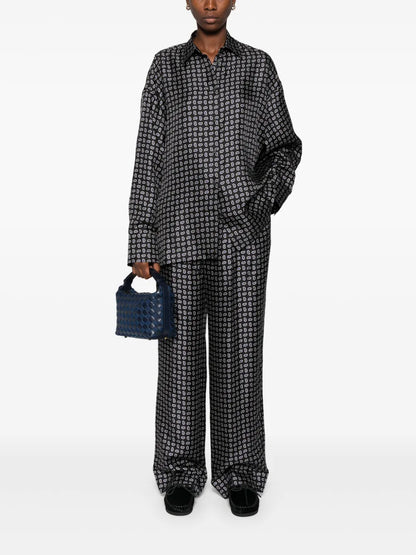 High-Waist Twill Pants