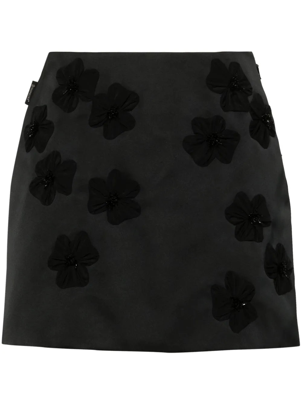 Floral-Appliqué A-Line Miniskirt