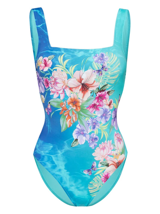 Water Tropic Square-Neck Swimsuit