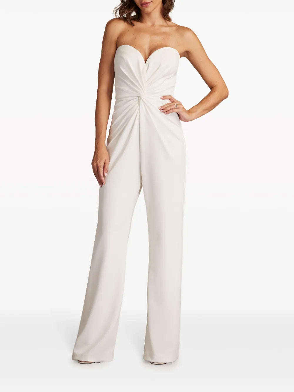 Twist-Front Sweetheart Neck Jumpsuit