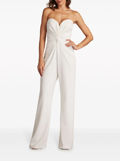 Twist-Front Sweetheart Neck Jumpsuit