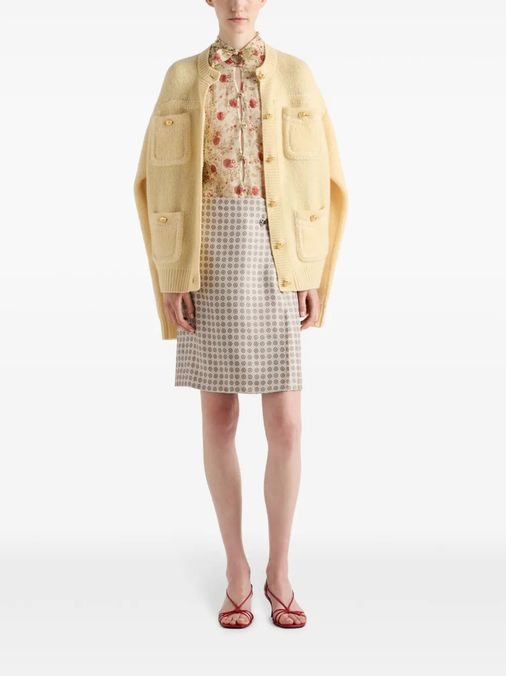 Multiple-Pockets Cashmere Cardigan
