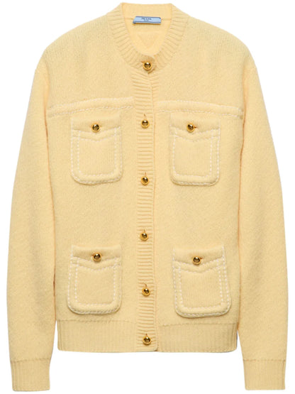 Multiple-Pockets Cashmere Cardigan