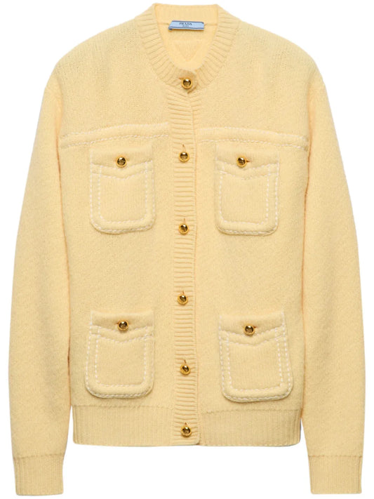 Multiple-Pockets Cashmere Cardigan